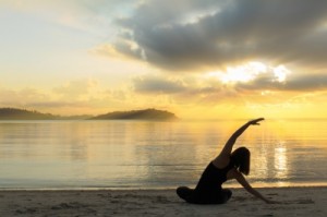 Side Stretch yoga at Sunset