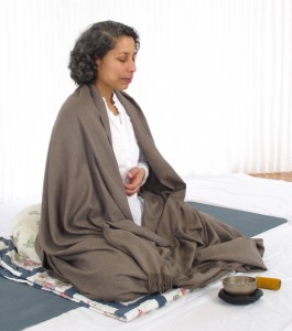 Frances Brown in meditation at Tone Studio, Owen Sound